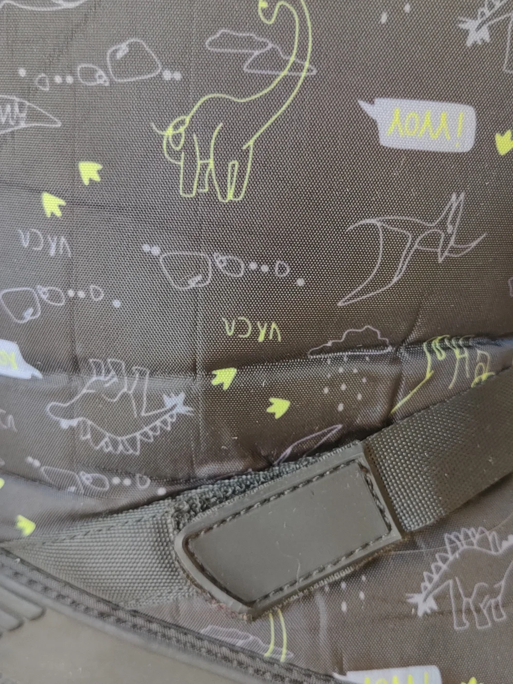 Kids' Black Dinosaur Print Winter Snow Boots Size 12